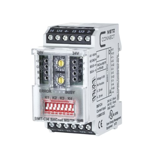 Цифровой модуль входа/выхода - BMT-CI4 BACnet MS/TP - METZ CONNECT - BACnet / 4 аналоговых входа / на DIN-рейке
