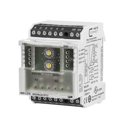 Аналоговый модуль входа/выхода - MR-LD6 Modbus RTU - METZ CONNECT - Modbus / многоканальный / с релейным выходом