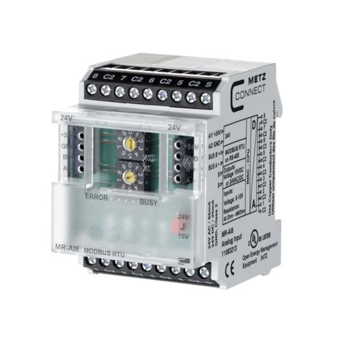 Аналоговый модуль входа/выхода - MR-AI8 Modbus RTU - METZ CONNECT - ModBUS RTU / 8 аналоговых входов / на DIN-рейке