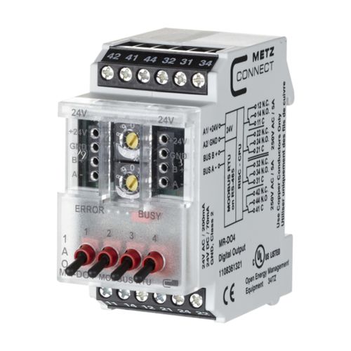 Цифровой модуль входа/выхода - MR-DO4 Modbus RTU - METZ CONNECT - ModBUS RTU / 4 цифровых выхода / на DIN-рейке