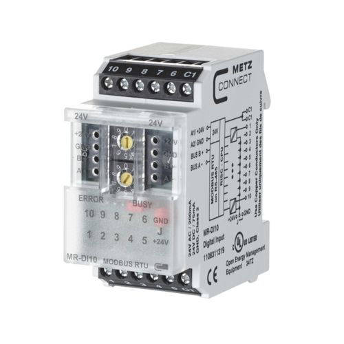 Цифровой модуль входа/выхода - MR-DI10 Modbus RTU - METZ CONNECT - ModBUS RTU / многоканальный / на DIN-рейке