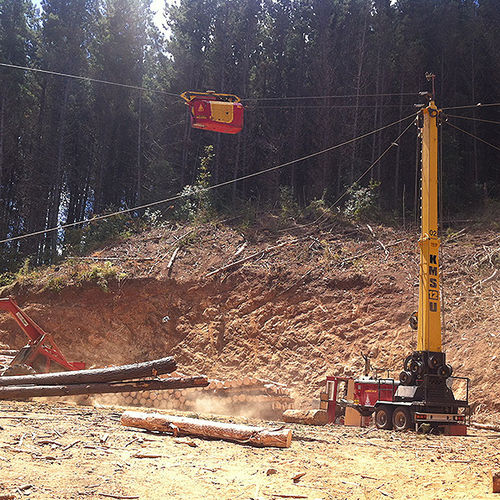 Мобильный башенный кран - KMS 4000 - Konrad Forsttechnik - телескопический / для лесохозяйственных работ / компактный