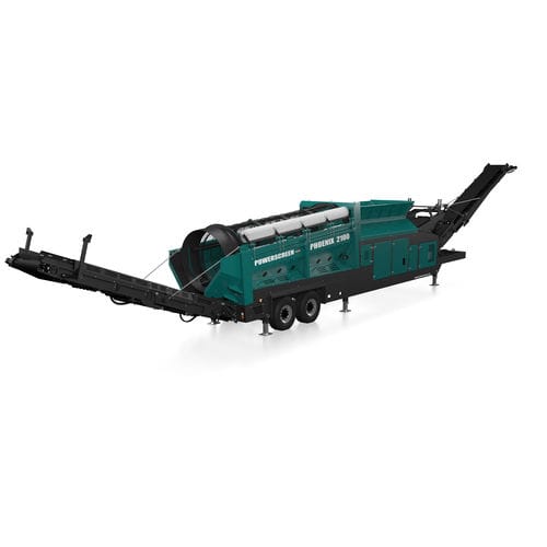Контрольное грубое сито - PHOENIX 2100 - Powerscreen - для дерева / вибрирующее / с барабаном