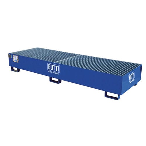 Поддон для удержания протечек 4 бочки - 8080V4F - BUTTI - из стали / с оцинкованной решеткой / со съемным решетчатым настилом