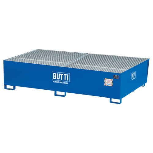 Поддон для удержания протечек для стеллажа - 8080V6C - BUTTI - из стали / с оцинкованной решеткой