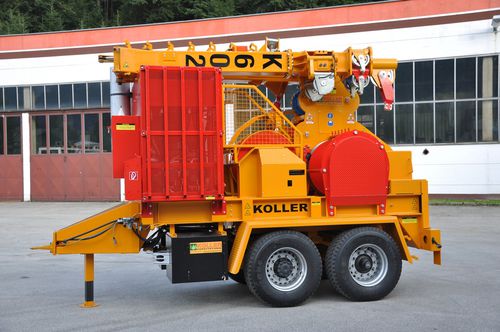 Канатная установка для трелевки вверх и вниз по склону - K602H - Koller Forsttechnik - на прицепе