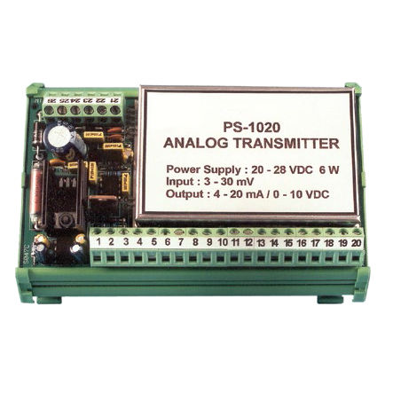 Аналоговый transmetteur de pesage - PS-1020 - Vishay Nobel Transducers - на DIN-рейке
