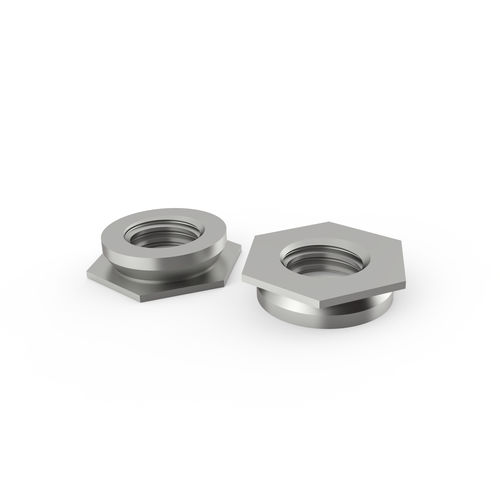Гайка с тормозом - CE series - Specialinsert s.r.l. - шестиугольная / воротниковая / из нержавеющей стали