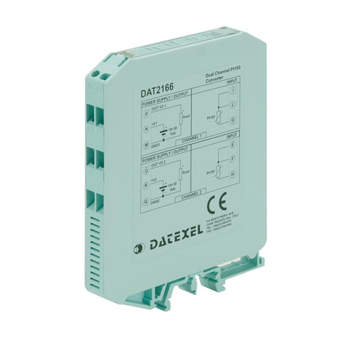 Аналоговый преобразователь - DAT2166 - DATEXEL SRL - с 2 аналоговыми выходами / для датчика RTD / на DIN-рейке