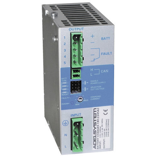 Устройство зарядки батарей на DIN-рейке - CB12245AJ Canbus J1939 - ADELSYSTEM - Li-ion / LiFePO4 / свинцово-кислотное