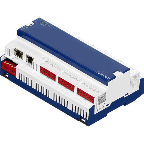 Программируемая автоматическая система на DIN-рейке - Saia PCD1 E-Line series - Saia Burgess Controls ( SBC ) - компактная / со встроенным E/S / с раздвижной платой входа/выхода