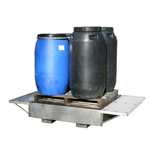 Поддон для удержания протечек 4 бочки - BS112 4F INOX - VEAB - из нержавеющей стали / жесткий
