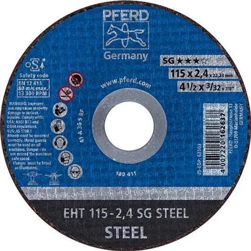 Режущий круг для металла - EHT 115-2,4 SG - PFERD - для стали / для угловой шлифовальной машины / для портативных устройств