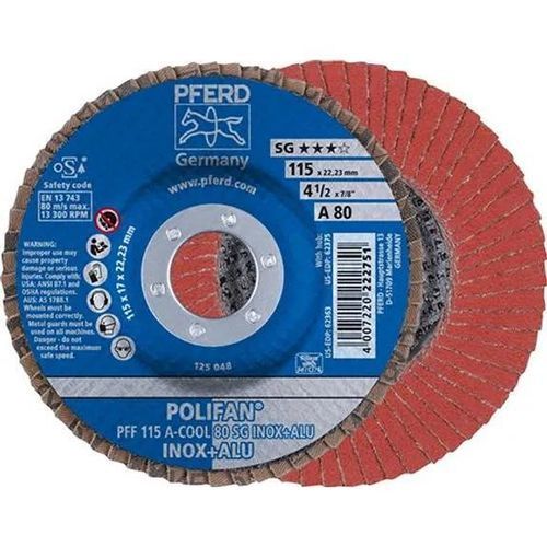 Лепестковый шлифовальный диск - PFF 115 A-COOL 80 SG - PFERD