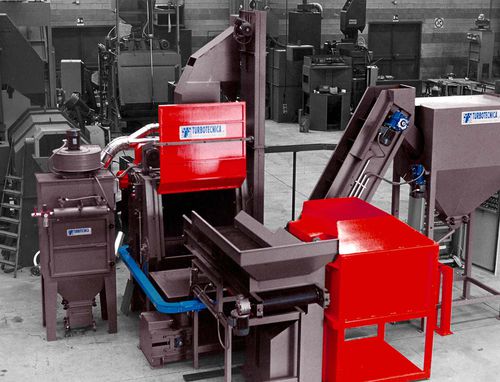 Ленточный дробеструйный аппарат - TB G - TURBOTECNICA - для сыпучих материалов / для металла / непрерывного действия