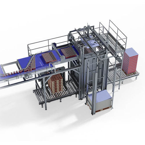 Штабелеразгрузочная машина путем толкания - VEGA120B  - TMG Impianti S.p.a. - для коробок консервов / для пищевой промышленности и для производства напитков / для бутылок