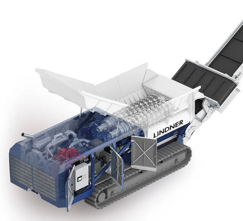 Подвижный измельчитель - Urraco 95 DK - Lindner Recyclingtech GmbH - первичный / двухвальный / для отходов