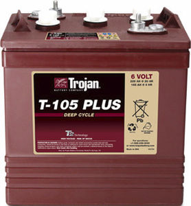 Аккумулятор VRLA - T-105 Plus - Trojan Battery Company - для блока / 6 V / глубокого разряда