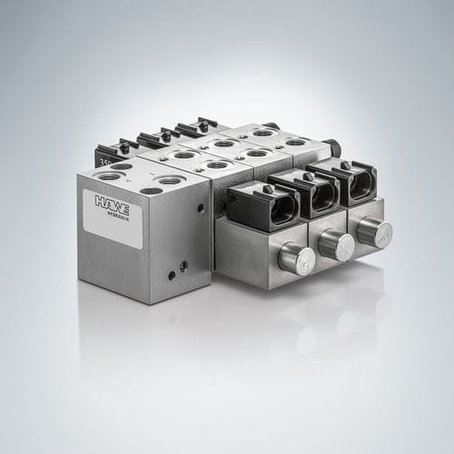 Гидравлический распределитель с выдвижным ящиком - TLC3 - HAWE Hydraulik SE - с вентилем / с электрическим управлением / с ручным приводом