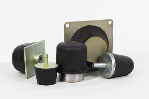 Остановочный амортизатор из каучука - Flexibil SRL rubber-metal solutions - из стали / цилиндрический / конический