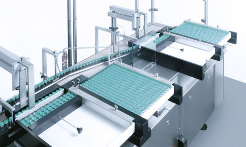 Устройство для упаковки товара на лотки для флакона - ME series - Bausch + Ströbel Maschinenfabrik Ilshofen GmbH+Co. KG - боковое / автоматическое