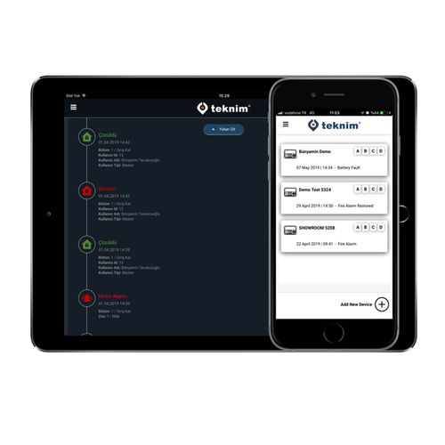 Контрольное мобильное приложение - TEKNIM ELEKTRONIK AŞ. - с сигналом тревоги / Android / iOS