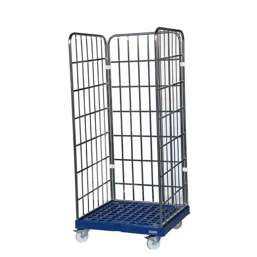Многоцелевой контейнер на колесиках - MRP0807-3S-BL - Arcawa GmbH - с полками / из металлической сетки / 3 стенки