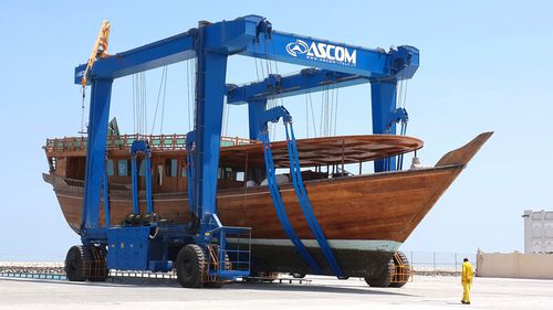 Самоходный козловой кран - BHT 250 - Ascom SpA - для использования на морских судах / гидравлический
