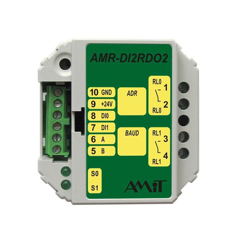 Программируемый логический контроллер бокс - AMR-DI2RDO2 - AMiT, spol. s r.o. - со встроенным E/S / релейные выходы / RS485