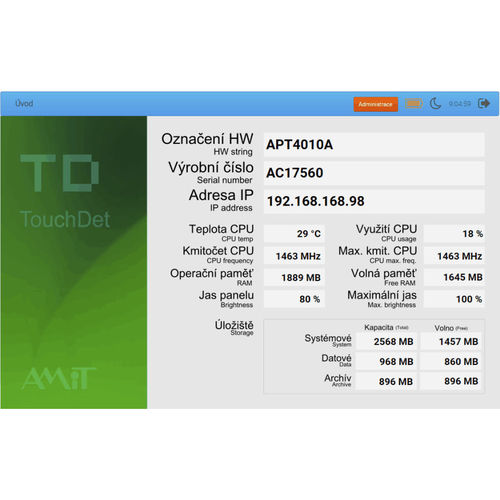 Программное обеспечение для визуализации - TouchDet - AMiT, spol. s r.o. - развития / для разработки / разработки