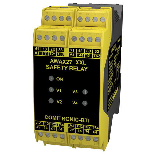 Реле безопасности с аварийной остановкой - AWAX 27XXL - COMITRONIC - BTI - 3NO / 1NF / SIL