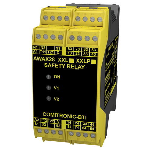 Реле безопасности с аварийной остановкой - AWAX 28XXL - COMITRONIC - BTI - 3NO / 1NF / SIL