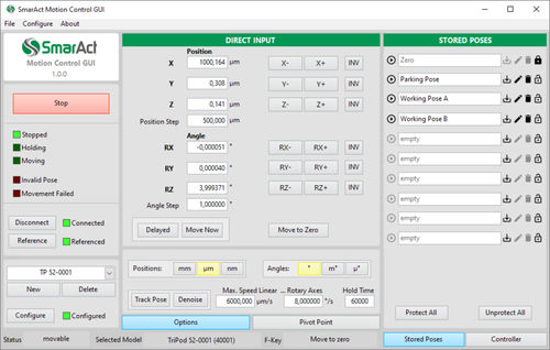 Программное обеспечение для интерфейса - GUI - SmarAct GmbH - движения 3D / для регулирования движения / для позиционирования