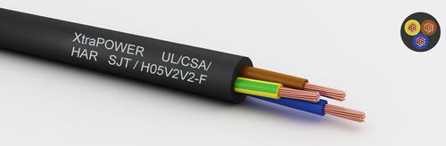 Электрический кабель питания - XtraPOWER UL/SJT - HAR/H05V2V2-F - MediKabel GmbH - изолированный / многопроволочный / из меди