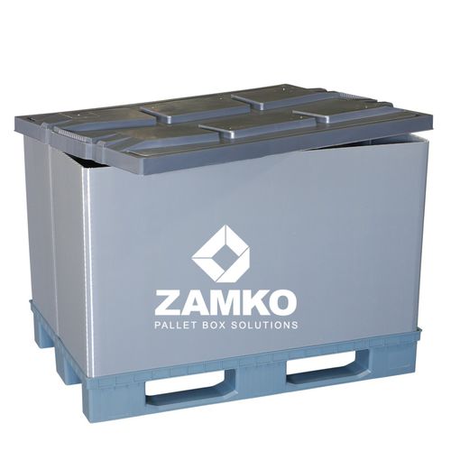 Ящичный поддон из пластика - PAN.e75 - ZAMKO - штабелируемый / с крышкой