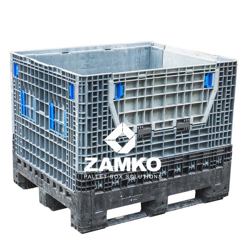 Ящичный поддон из пластика - PCG.b105.F - ZAMKO - нормализованный / со складными панелями