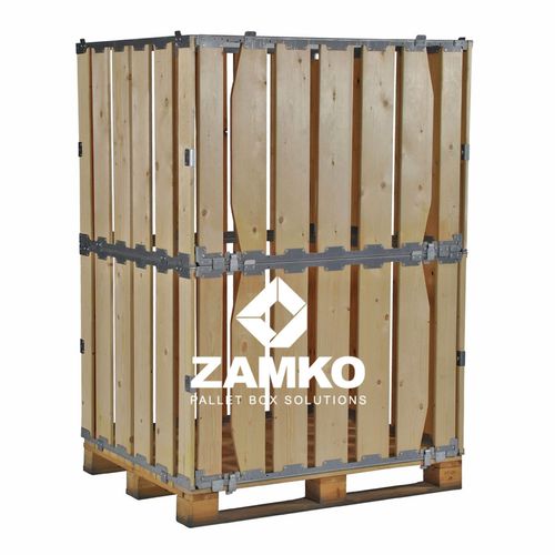 Ящичный поддон из дерева - MPB.b160.P - ZAMKO - для хранения / складной / с боковым открыванием