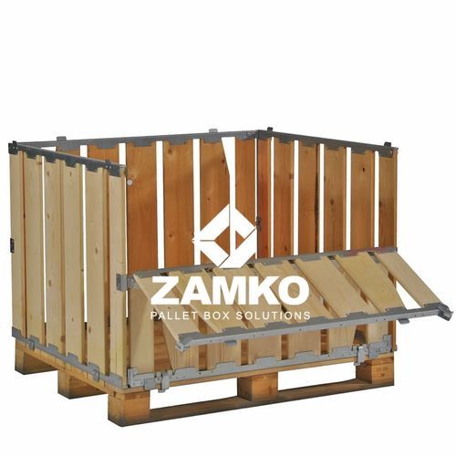 Ящичный поддон из дерева - MPB.b80.PF - ZAMKO - для хранения / для небольших деталей / складной