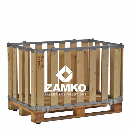 Ящичный поддон из дерева - MPB.e70 - ZAMKO - для хранения / транспортный / складной