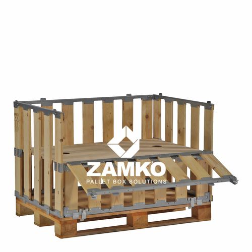 Ящичный поддон из дерева - MPB.e70.FS - ZAMKO - для хранения / транспортный / для разгрузочно-погрузочных работ