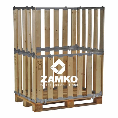 Ящичный поддон из дерева - MPB.e140 - ZAMKO - для хранения / складной / многоразовый