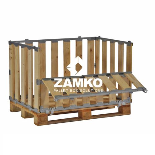 Ящичный поддон из дерева - MPB.e70.F - ZAMKO - многоразовый / со складными панелями