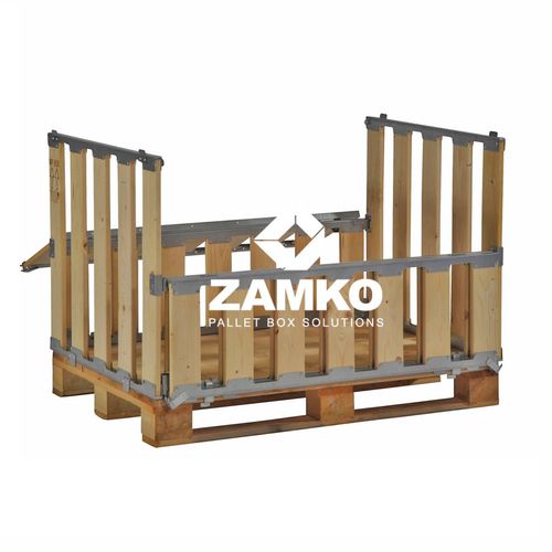 Ящичный поддон из дерева - MPB.e70.F2 - ZAMKO - для хранения / складной / штабелируемый