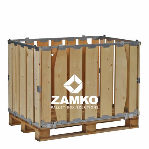 Ящичный поддон из дерева - MPB.e70.P - ZAMKO - для хранения / для небольших деталей / штабелируемый