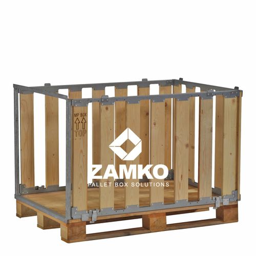 Ящичный поддон из дерева - MPB.e70.W - ZAMKO - для хранения / транспортный / складной