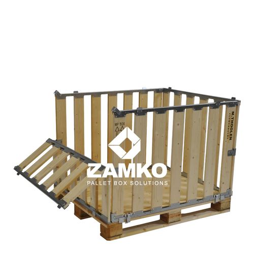 Ящичный поддон из дерева - MPB.e70.Z - ZAMKO - для хранения / многоразовый / со складными панелями