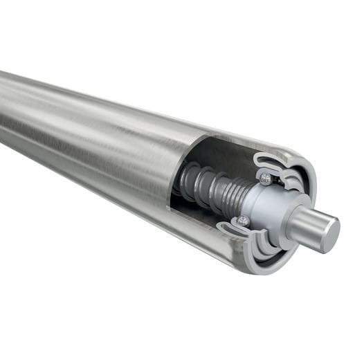 Свободный конвейерный ролик - 1200 - Interroll - с ременной передачей / алюминий / из нержавеющей стали