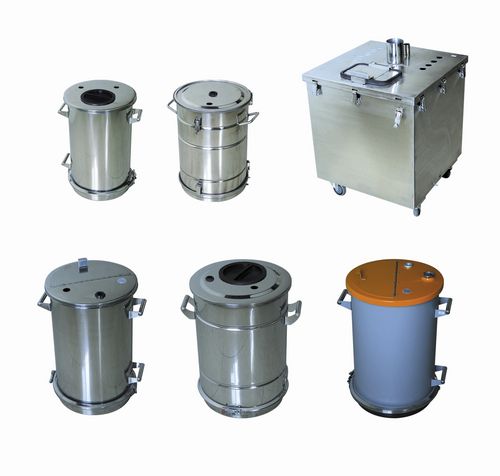 Тележка для разгрузочно-погрузочных работ - Hopper - Hangzhou color powder coating equipment ltd - из нержавеющей стали / для порошка / бункера