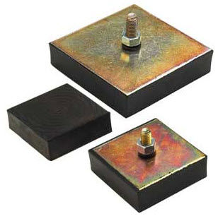 Квадратная антивибрационная опора - V12Z66M / V12R66M series - Advanced Antivibration Components - из эластомера / из стали / резьбовая