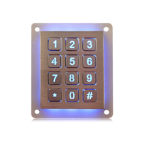 Цифровая клавиатура 12 клавиш - K-TEK-B48-12-KP-AC-BL-DWP - Key Technology China Limited - встраиваемая / из нержавеющей стали / IP65